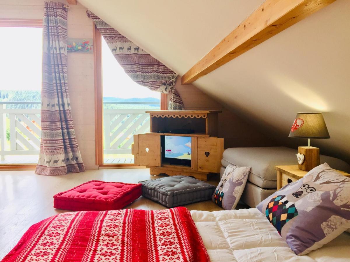 Chalet Le Flocon Bleu - Mauselaine Avec Vue Sur Le Lac De Gérardmer Екстериор снимка